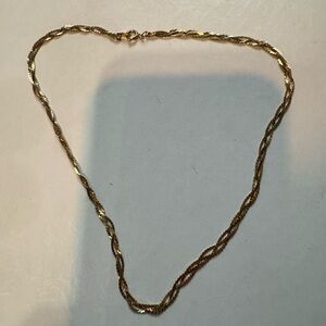 Gold braided chain necklace